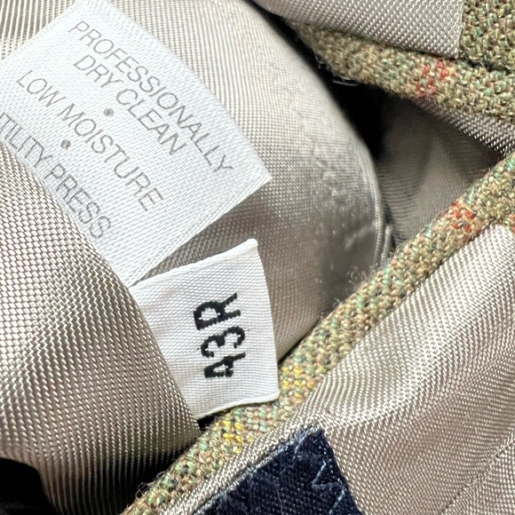 Hart Schaffner Marx Men's 43R Olive Windowpane Plaid 2-Button Blazer Suit Jacket - Picture 8 of 9